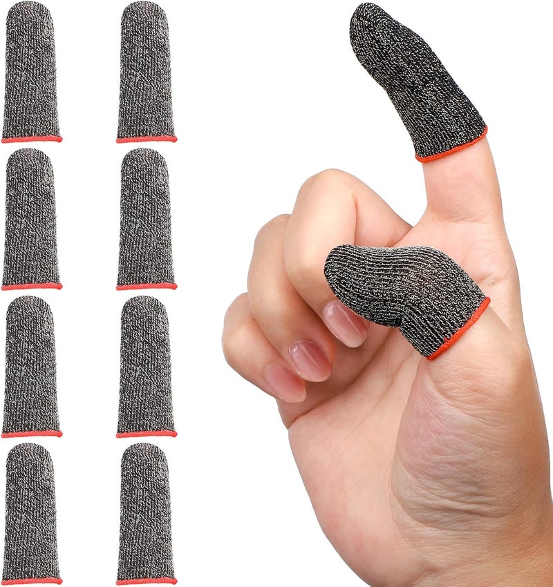 ENPOINT 10 Pack Black Finger Sleeve for Gaming, Thumb Covers, Dedales Gamer Profesionales Thumb Sleeves Mobile Gaming Call of Duty Mobile PUBG Mobile Games Finger Covers, Mobile Gaming Accessories - Image 1